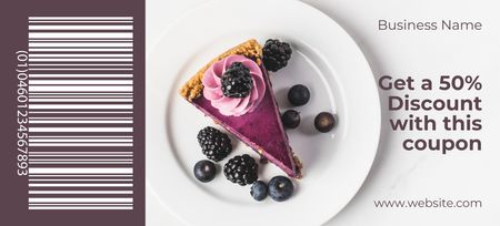 Modèle de visuel Réduction sur les délicieux gâteaux et desserts - Coupon 3.75x8.25in