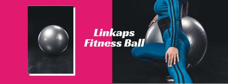 Platilla de diseño Fitness Ball Sale Offer Facebook cover