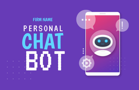 Designvorlage Persönlicher Chat-Bot-Erstellungsdienst für Business Card 85x55mm