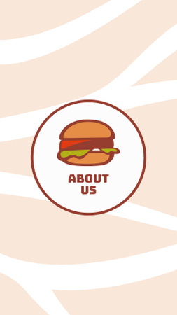 Fast Casual Restaurant Info with Icon of Burger Instagram Highlight Cover Design Template