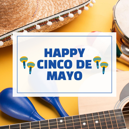 Szablon projektu Gratulacje dla Cinco de Mayo na żółtym Instagram