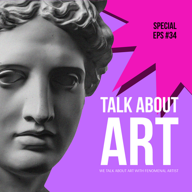 Plantilla de diseño de Podcast Special Episode about Art Podcast Cover 
