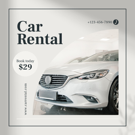 Ontwerpsjabloon van Instagram van Rental Cars Service Ad Grey