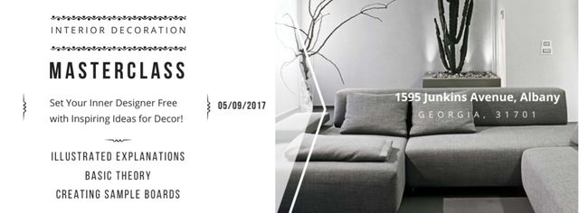 Interior Decoration Maestro Workshop Announcement Facebook coverデザインテンプレート