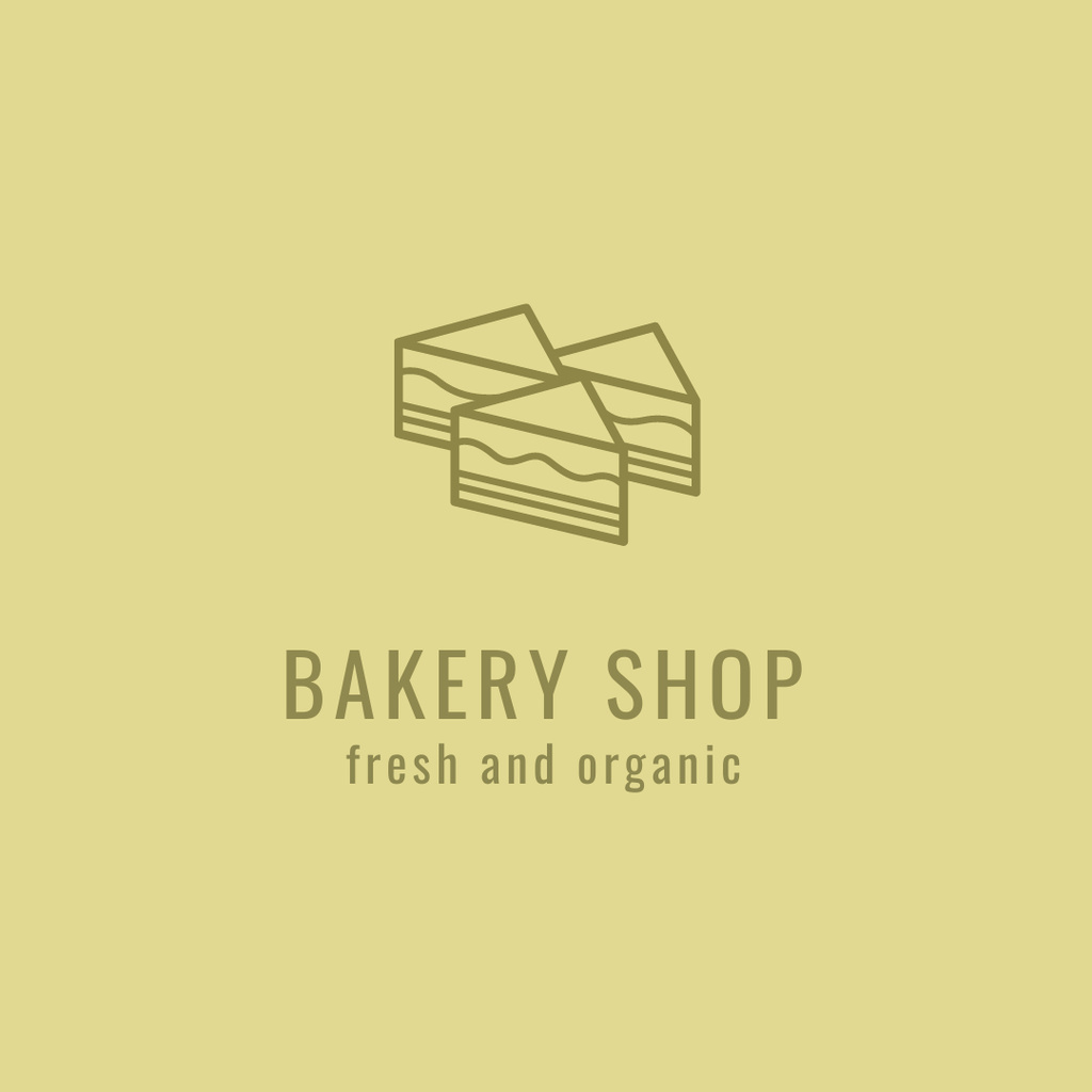 Bakery Ad with Yummy Cakes Logo 1080x1080pxデザインテンプレート