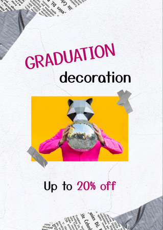 Designvorlage Graduation Decoration Discount für Flyer A6