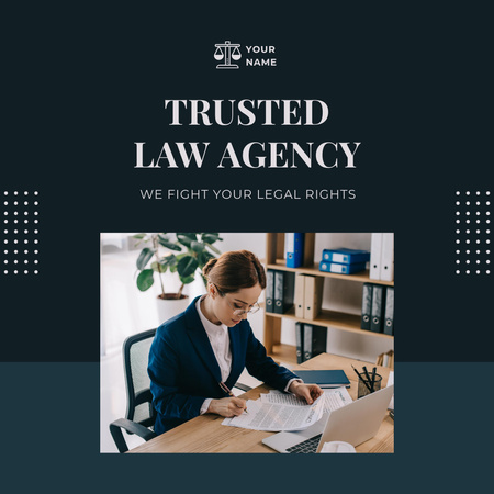 Trusted Law Agency Services Offer Instagram Design Template