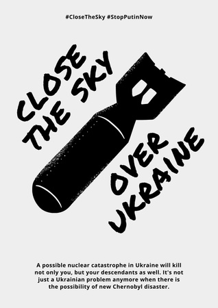 Modèle de visuel fermer le ciel sur l'ukraine - Poster