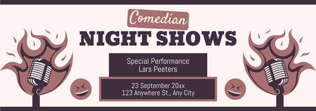 Night Comedy Show with Microphones on Fire Tumblr Design Template