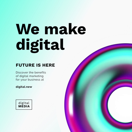 Digital Marketing Announcement with Abstract Circle Animated Post Šablona návrhu
