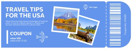 Useful Tips for Traveling in USA Coupon Design Template