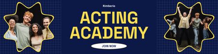 Acting Academy with Happy Young Actors Twitter Design Template