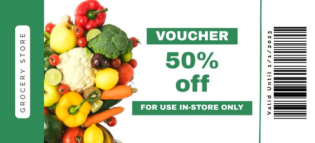Fresh Vegetables Set With DIscount Coupon 3.75x8.25in – шаблон для дизайна