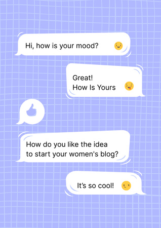 Girl Power Inspiration with Online Chatting Poster tervezősablon