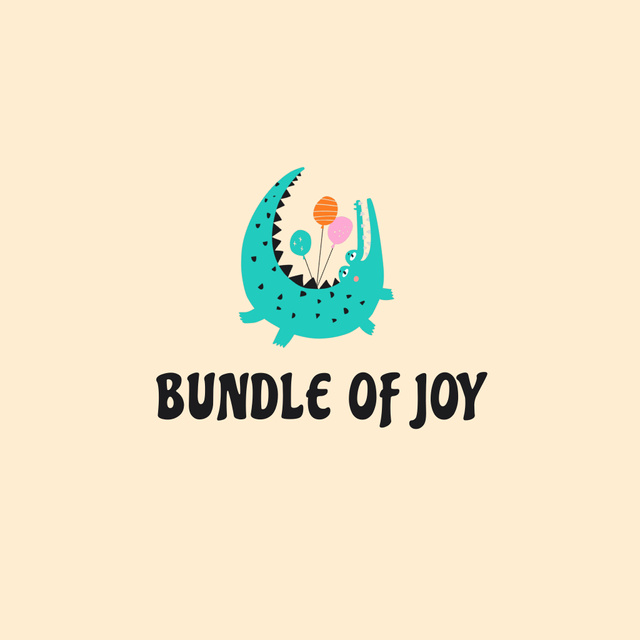 Cheerful Baby Goods And Toys Firm Animated Logo Tasarım Şablonu