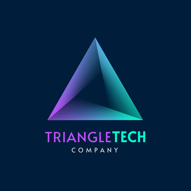 Emblem of Tech Company with Triangle Logo 1080x1080pxデザインテンプレート