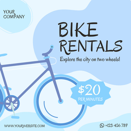 Plantilla de diseño de Alquile una bicicleta para explorar la ciudad Instagram AD 