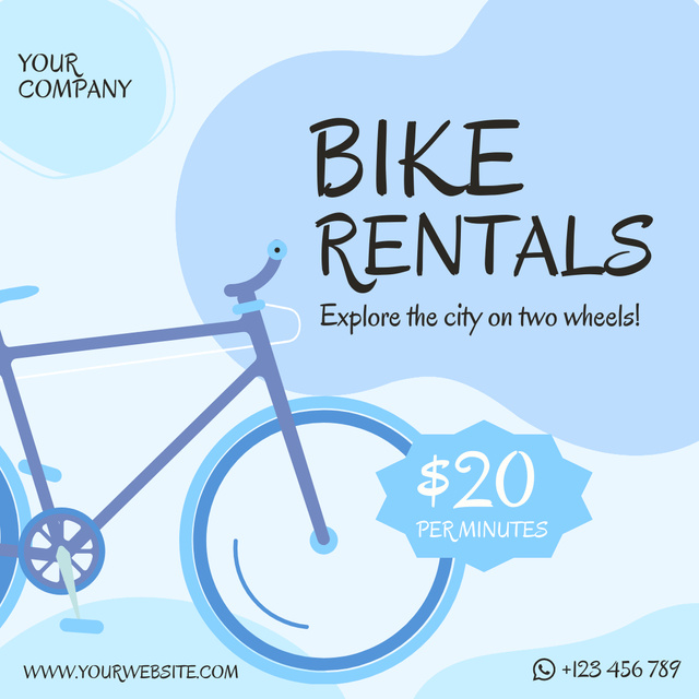 Take a Bike for Rent to Explore the City Instagram AD tervezősablon
