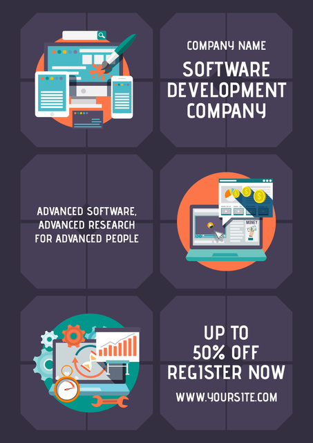 Modèle de visuel Software Development Company Ad - Poster