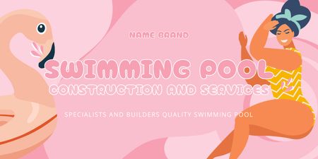Designvorlage Angebot von Dienstleistungen für den Bau von Schwimmbädern für Twitter