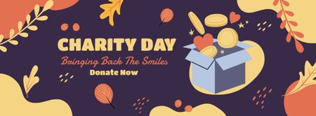 Charity Day Announcement with Floral Pattern Facebook cover Design Template