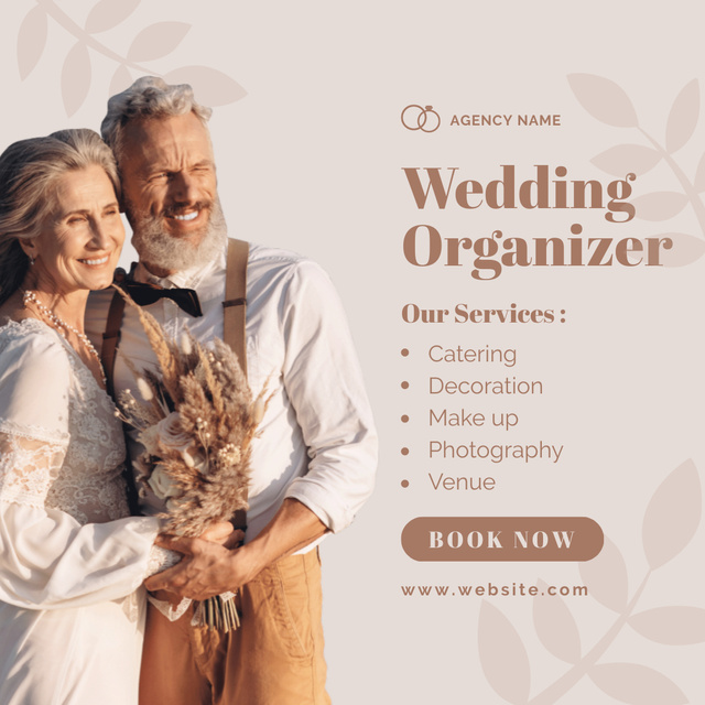 Wedding Organizer Services with Mature Couple Instagram Design Template