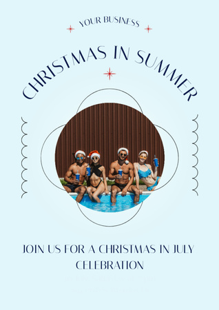 Christmas Party in Summer by Pool Flyer A4 Šablona návrhu