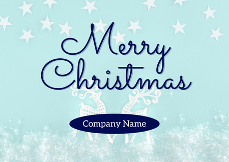 休日の鹿のシンボルを使った楽しいクリスマスの挨拶 Postcardデザインテンプレート