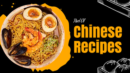 Chinese Recipes for Authentic Spicy Noodles Youtube Thumbnail Design Template