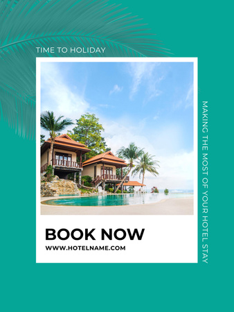 Ad of Luxury Hotel on Island Poster US Design Template