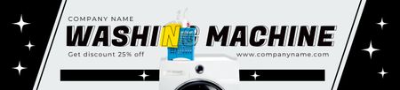 Designvorlage Waschmaschine Schwarz und Weiß für Ebay Store Billboard