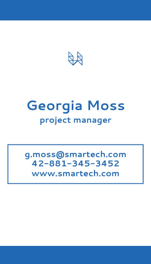 Project Manager Services Offer Business Card US Vertical Design Template