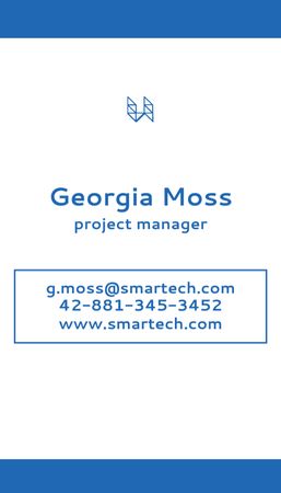 Project Manager Services Offer Business Card US Vertical Design Template
