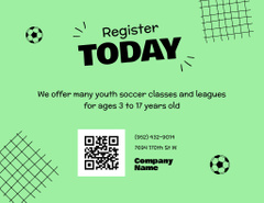 Soccer Camp Announcement with Boys on Green