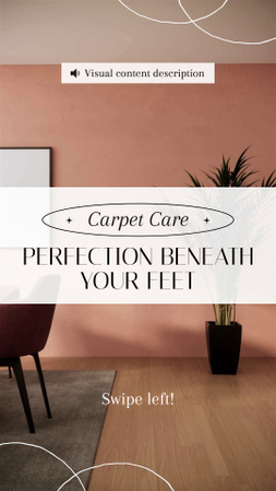 Promoção de cuidados com carpetes com slogan cativante TikTok Video Modelo de Design