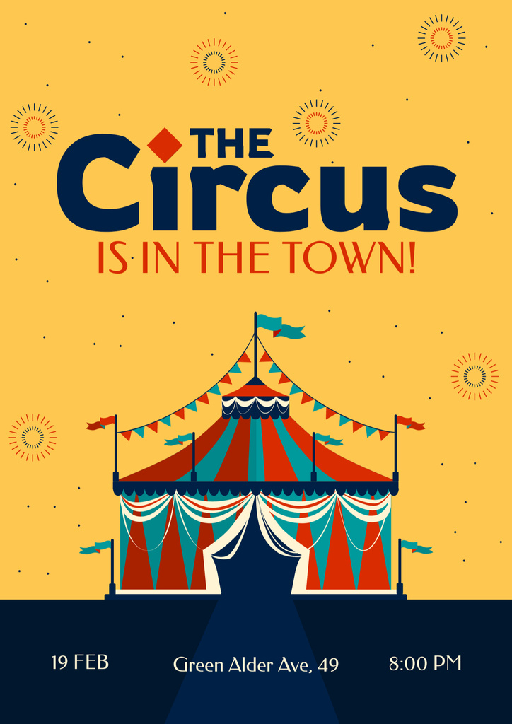 Ontwerpsjabloon van Poster B2 van Bright Circus Tent in City