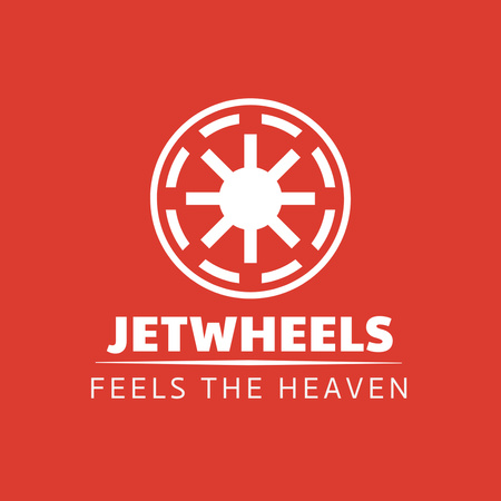 Emblém s Jet Wheel Logo Šablona návrhu