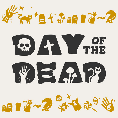 Day of the Dead Holiday Announcement Animated Post Tasarım Şablonu