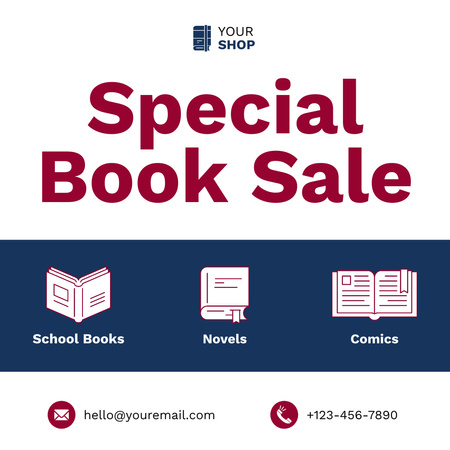 Book Special Sale Announcement Instagram AD Design Template