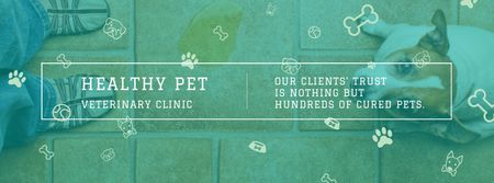 Plantilla de diseño de Healthy pet veterinary clinic Facebook cover 