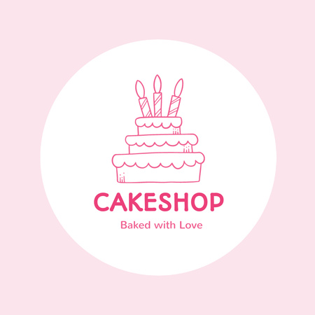 Ontwerpsjabloon van Logo van bakkerij advertentie met feestelijke taart