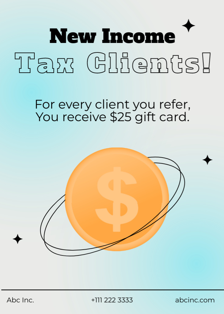 Business Consulting about Tax Clients Flayerデザインテンプレート