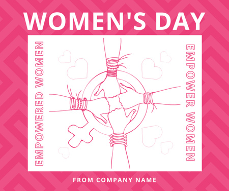 Plantilla de diseño de Mujeres cogidas de la mano en el Día Internacional de la Mujer Facebook 