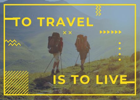 Hiking travel motivation with Hikers Card Modelo de Design