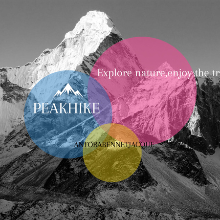 Platilla de diseño Hike Trip Announcement Scenic Mountains Peaks Instagram AD