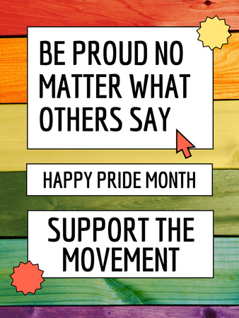 Inspirational Phrase about Pride Poster US Tasarım Şablonu