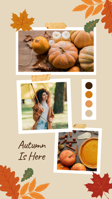 Collage Autumn Has Come Instagram Storyデザインテンプレート