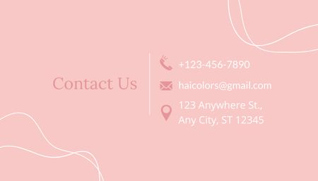 Vaaleanpunainen kauneusstudiopalvelumainos Business Card US Design Template