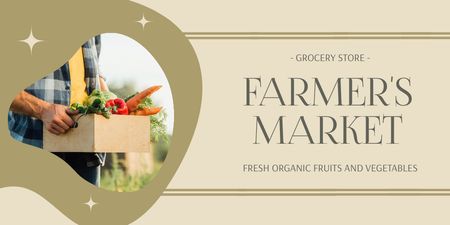 Fresh Organic Fruits and Vegetables Retail Twitter Design Template