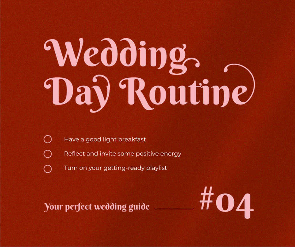 Wedding Day Guide Ad on Red Facebook Design Template
